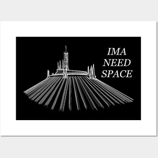 Space mountain white Posters and Art